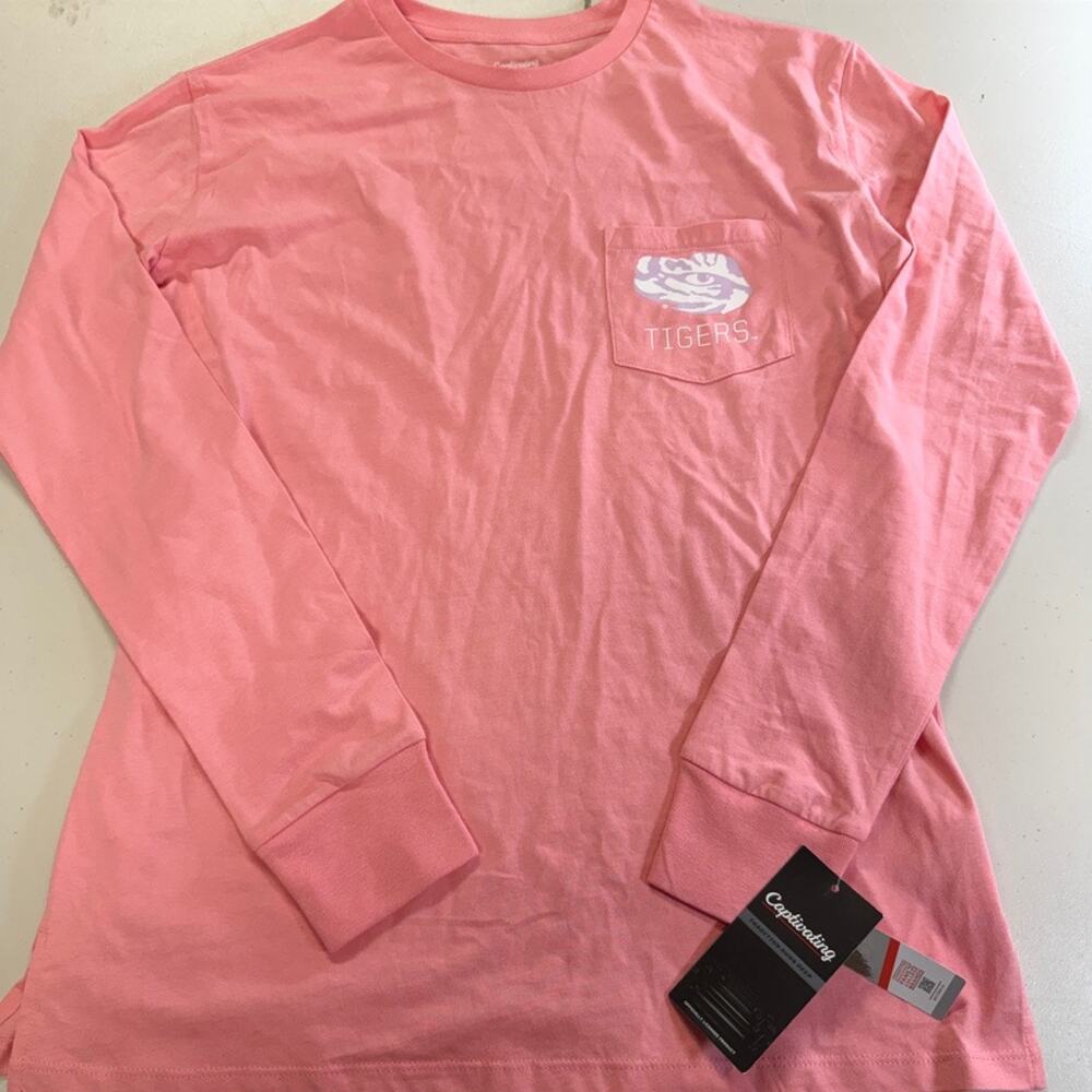 Louisiana State LSU Tigers Captivating Long Sleeve Pocket T-Shirt Small NWT